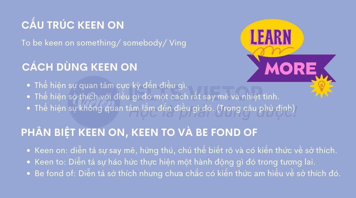 Bài tập cấu trúc keen on