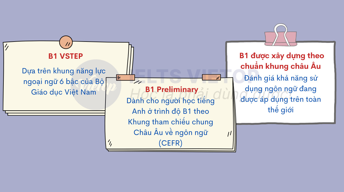 Các chứng chỉ B1 phổ biến