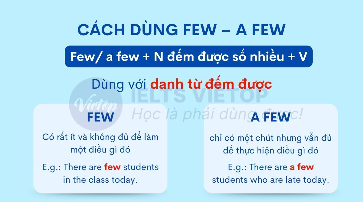 Cách dùng few - a few