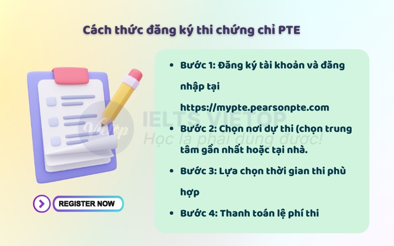 Cách thức đăng ký thi chứng chỉ PTE