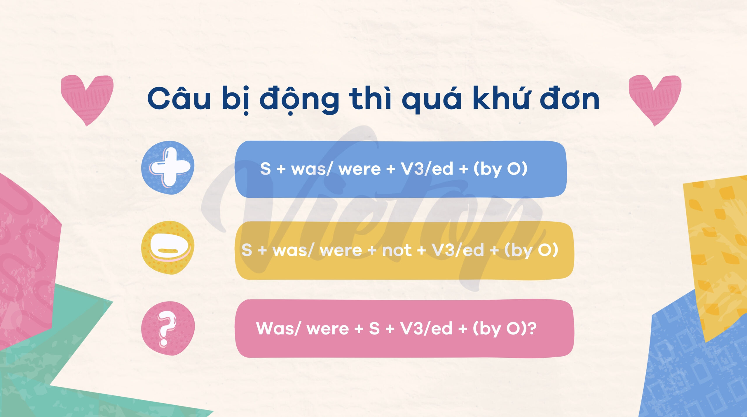 Câu bị động thì quá khứ đơn
