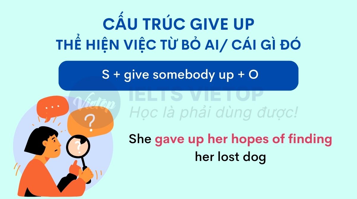 Cấu trúc give somebody up