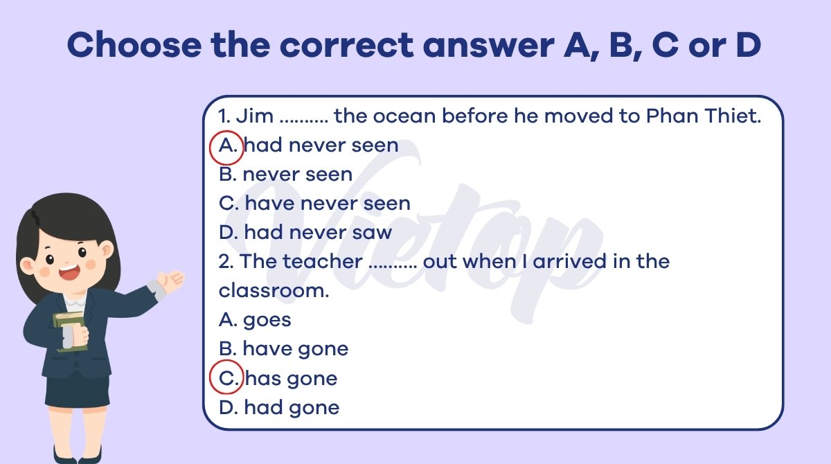 Chọn đáp án đúng ABCD