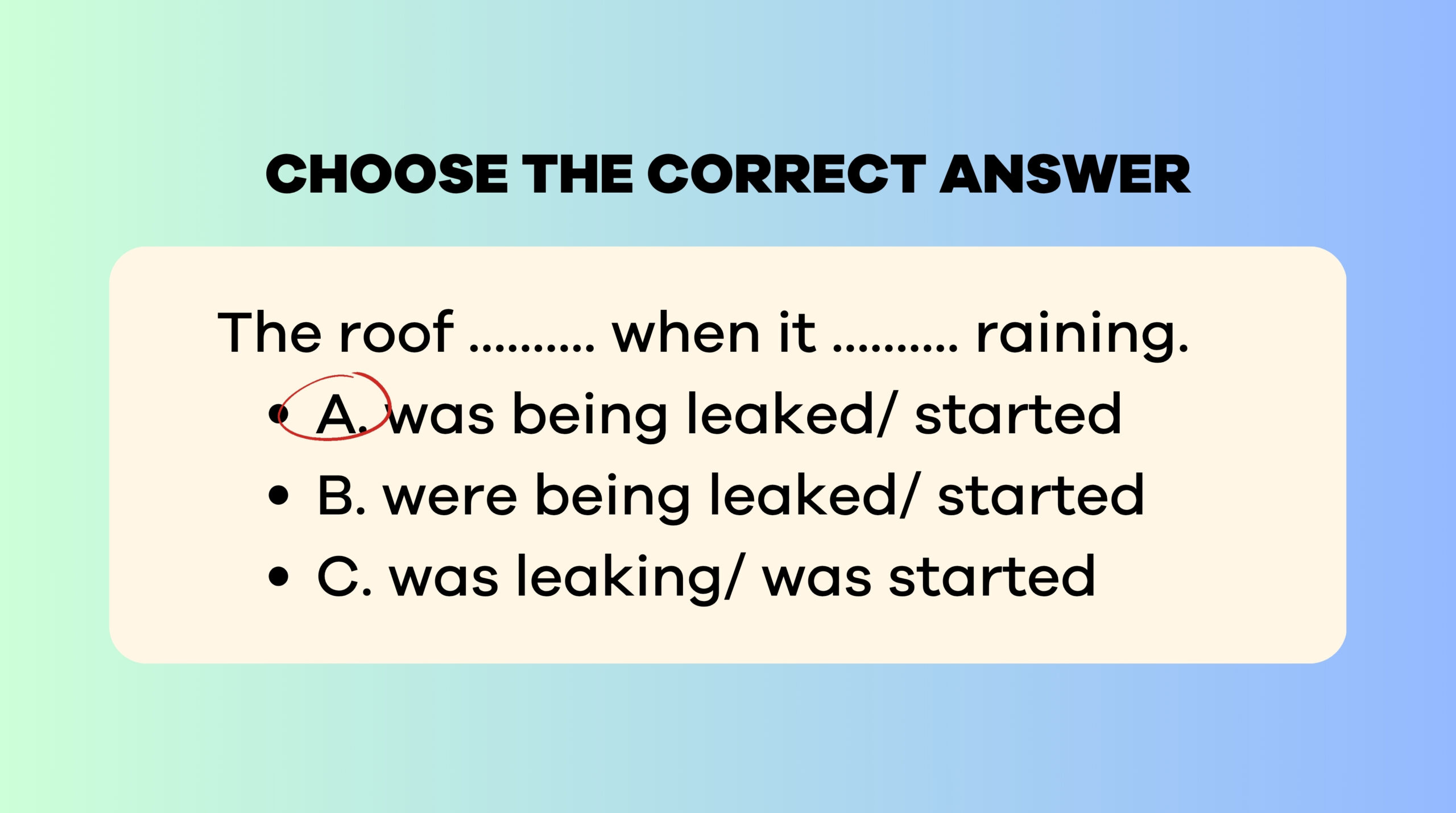 Choose the correct answer