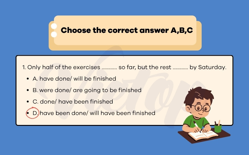 Choose the correct answer ABC