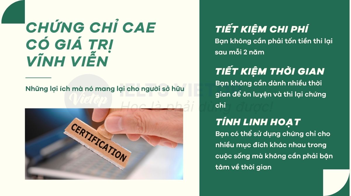 Chứng chỉ CAE có thời hạn bao lâu