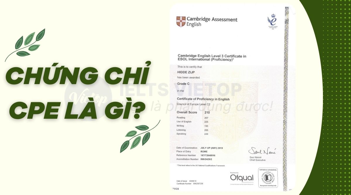 Chứng chỉ CPE là gì