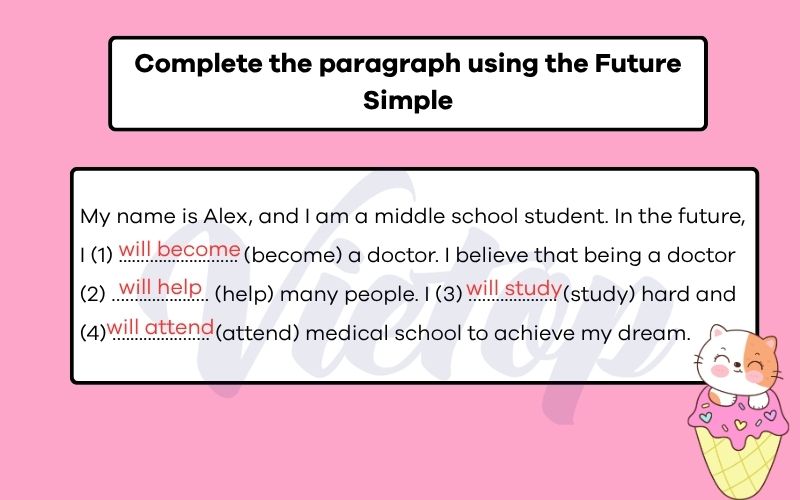 Complete the paragraph using the Future Simple