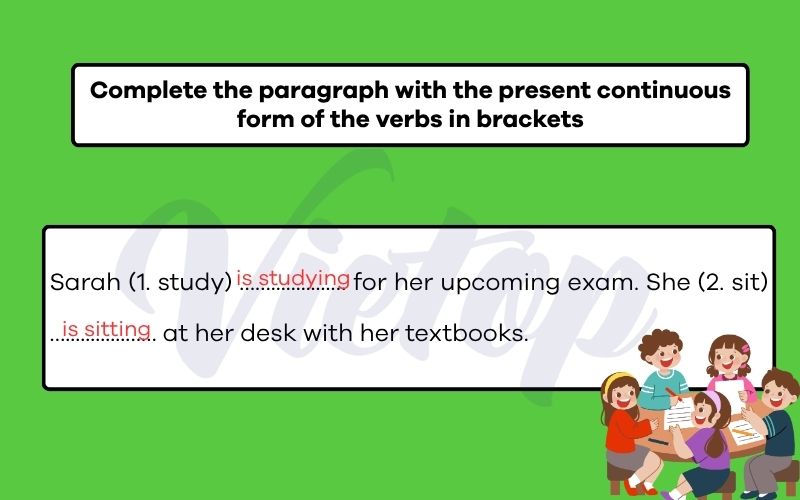 Complete the paragraph with the present continuous form of the verbs in brackets