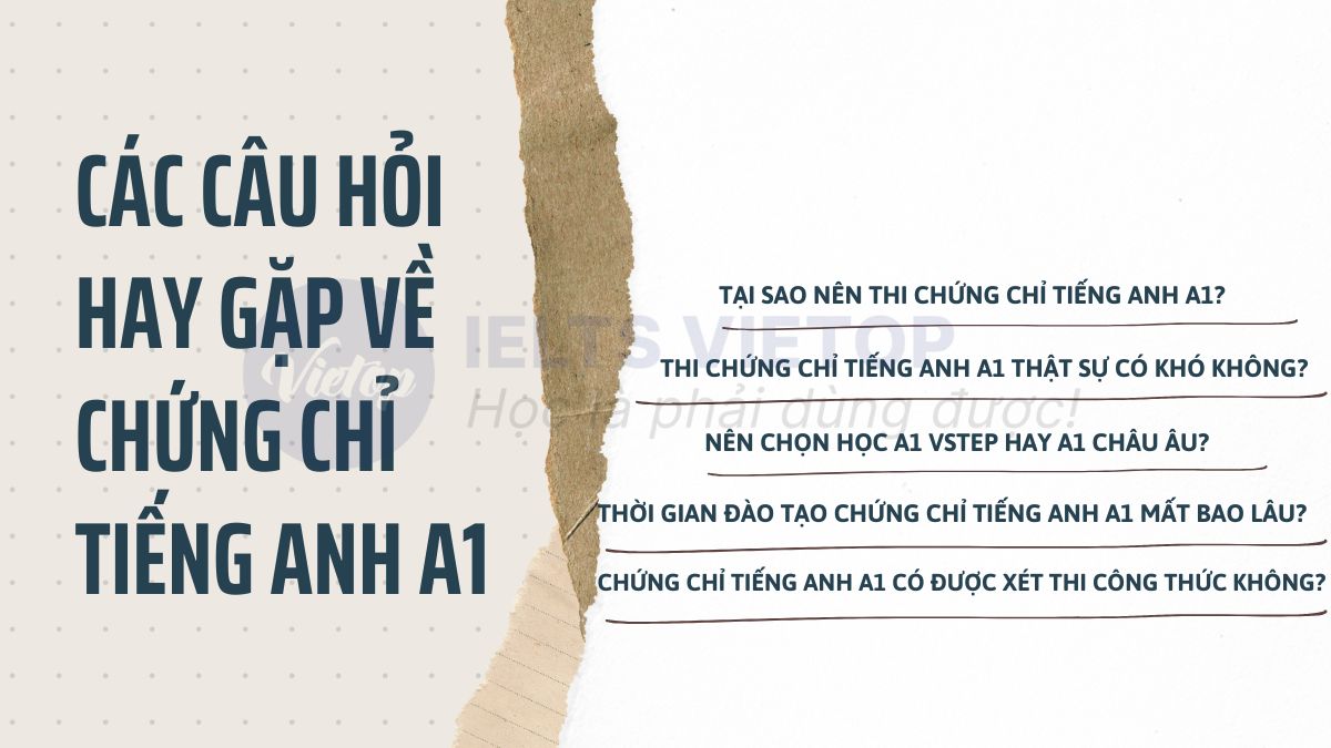 Những câu hỏi thường gặp về chứng chỉ A1 năm 2024