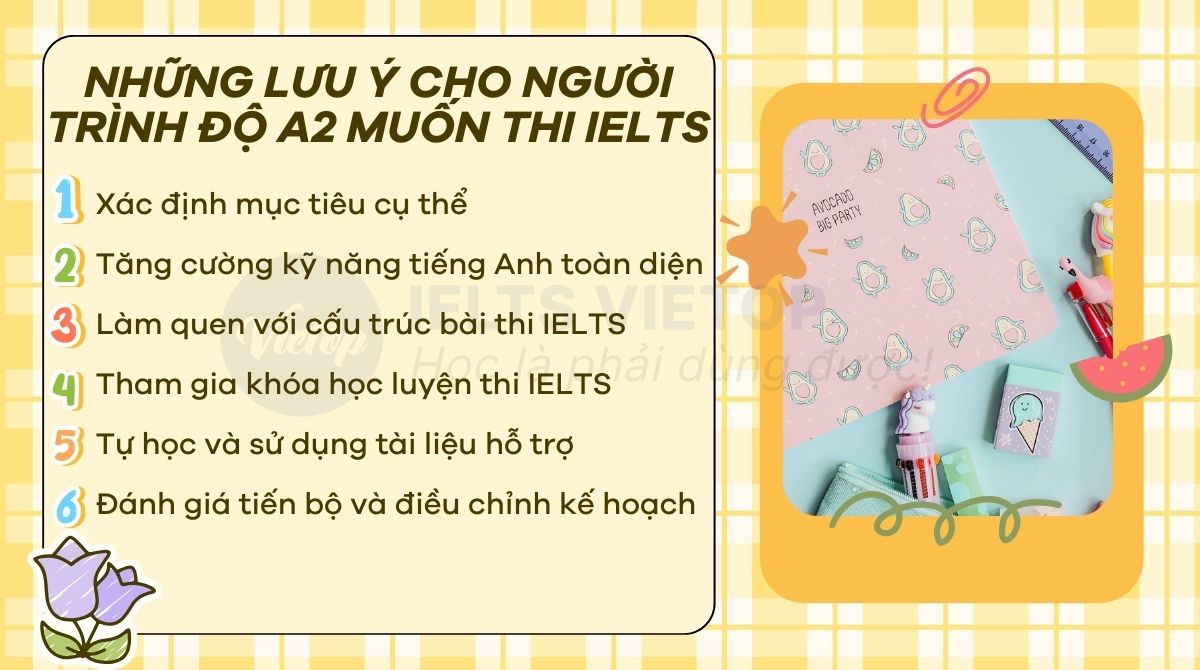 Lưu ý khi trình độ A2 muốn thi IELTS