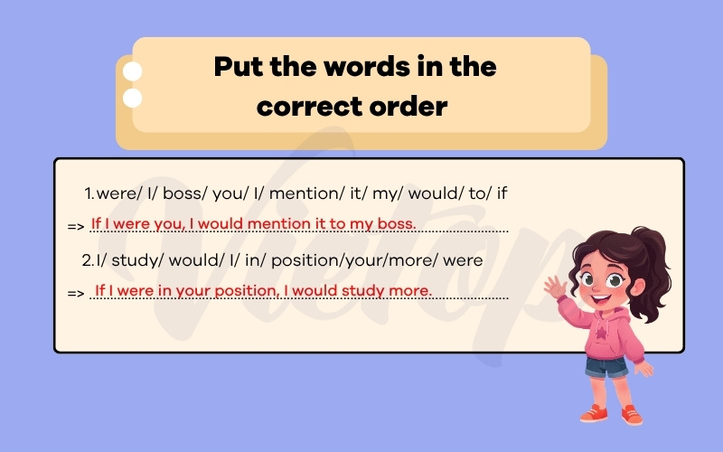 Put the words in the correct orther