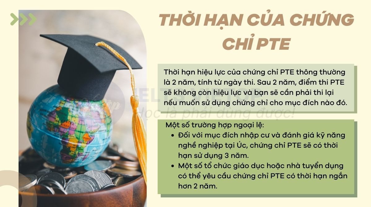 Bằng PTE có thời hạn bao lâu