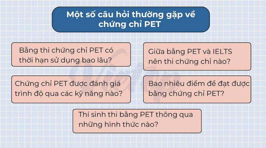 Một số câu hỏi thường gặp về chứng chỉ PET