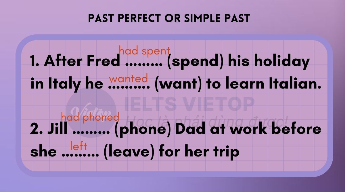 Using the past perfect tense or simple past tense