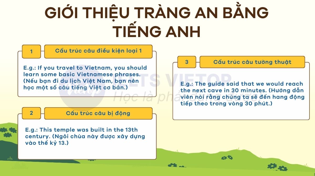 Cấu trúc giới thiệu Tràng An bằng tiếng Anh