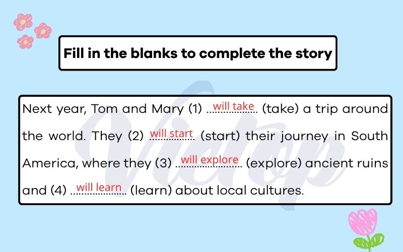 Fill in the blanks to complete the story