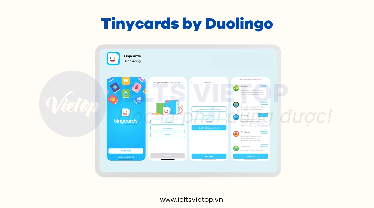 học từ vựng bằng flashcard