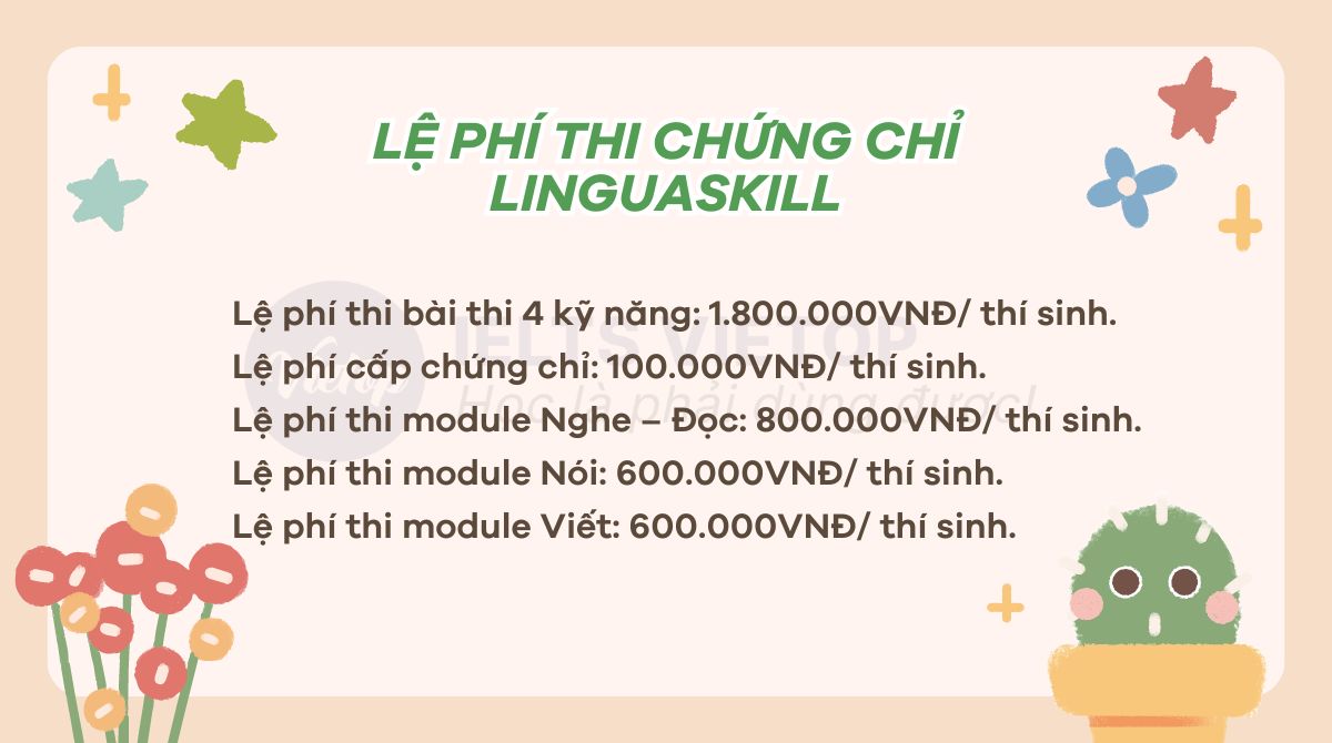 Lệ phí thi chứng chỉ Linguaskill