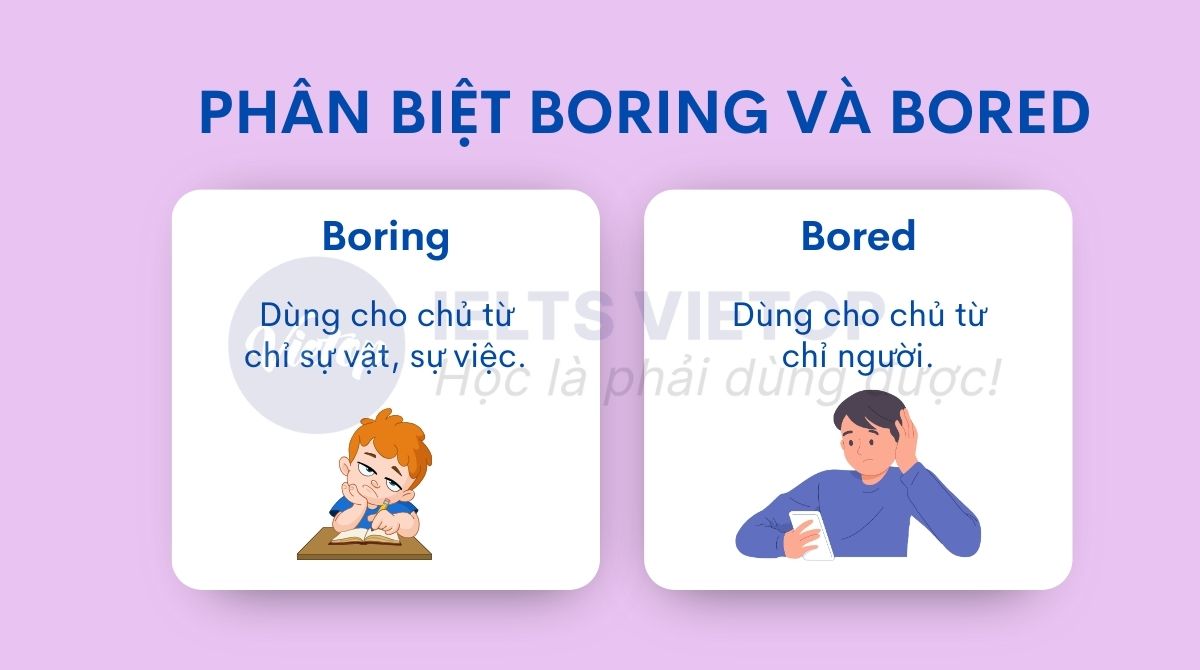 Phân biệt boring và bored