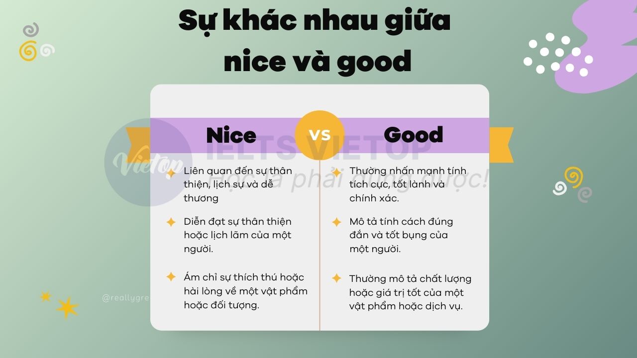 Phân biệt nice và good