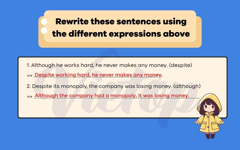 Rewrite these sentences using the different expressions above