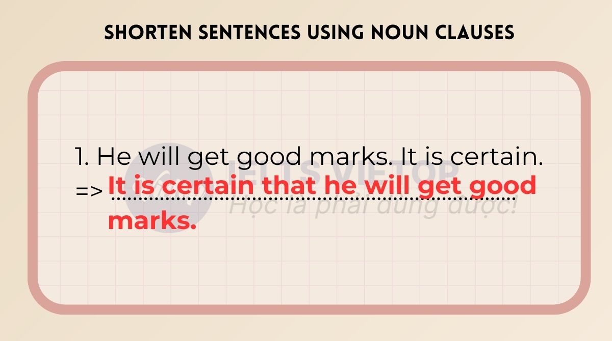 Shorten sentences using noun clauses