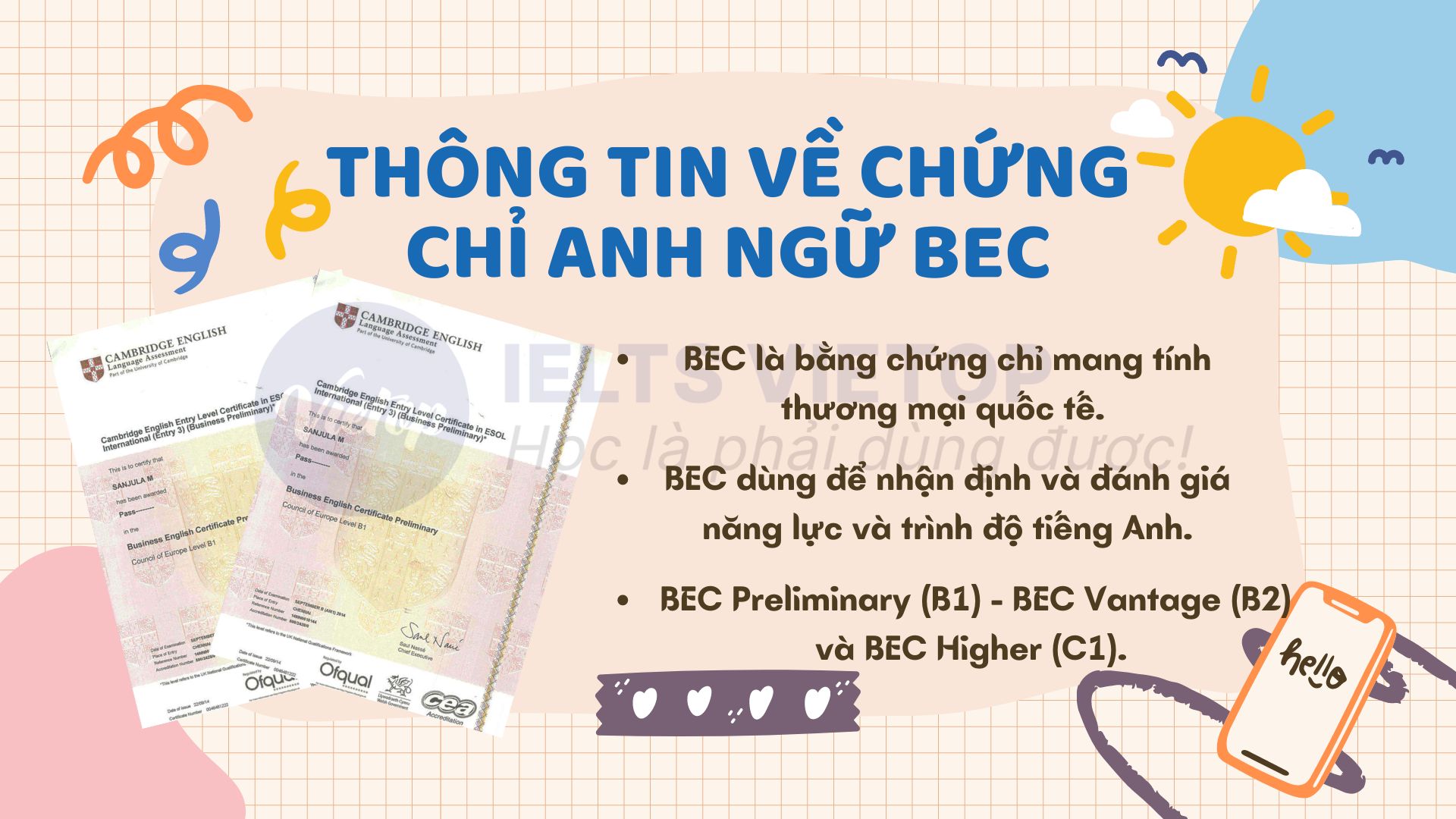 Thông tin hữu ích về chứng chỉ Anh ngữ BEC mà có thể bạn chưa biết