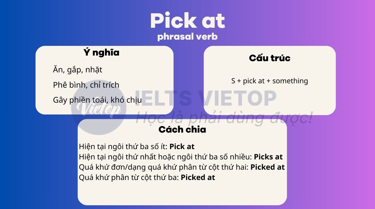 Tổng hợp kiến thức về pick at