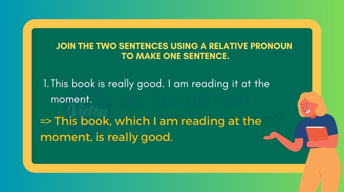 Using a relative pronoun to make one sentence