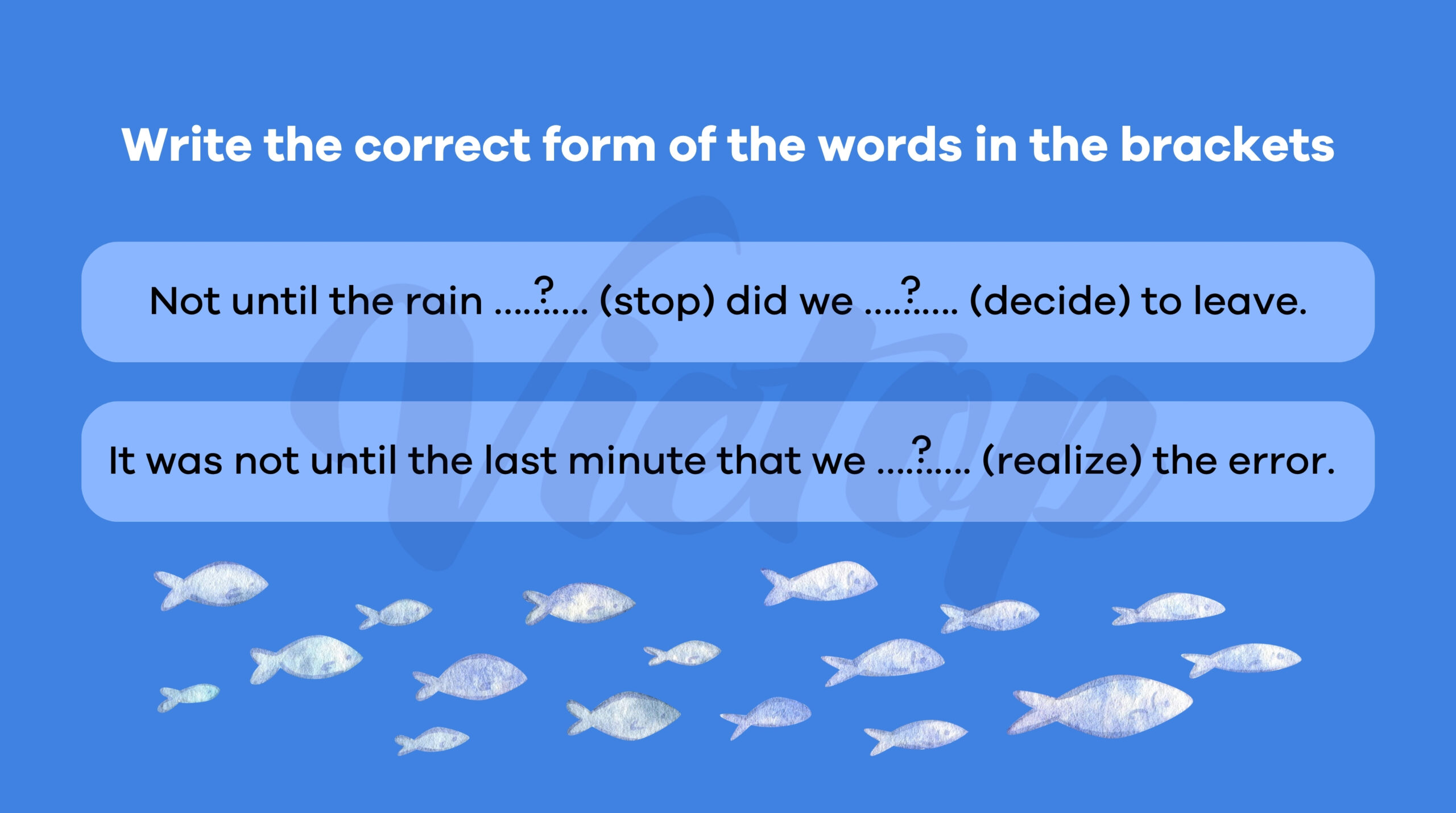 Write the correct form of the words