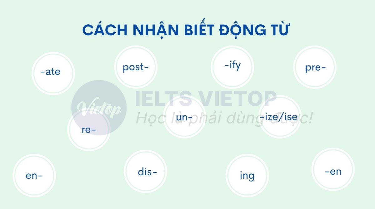 Các hậu tố để nhận biết động từ