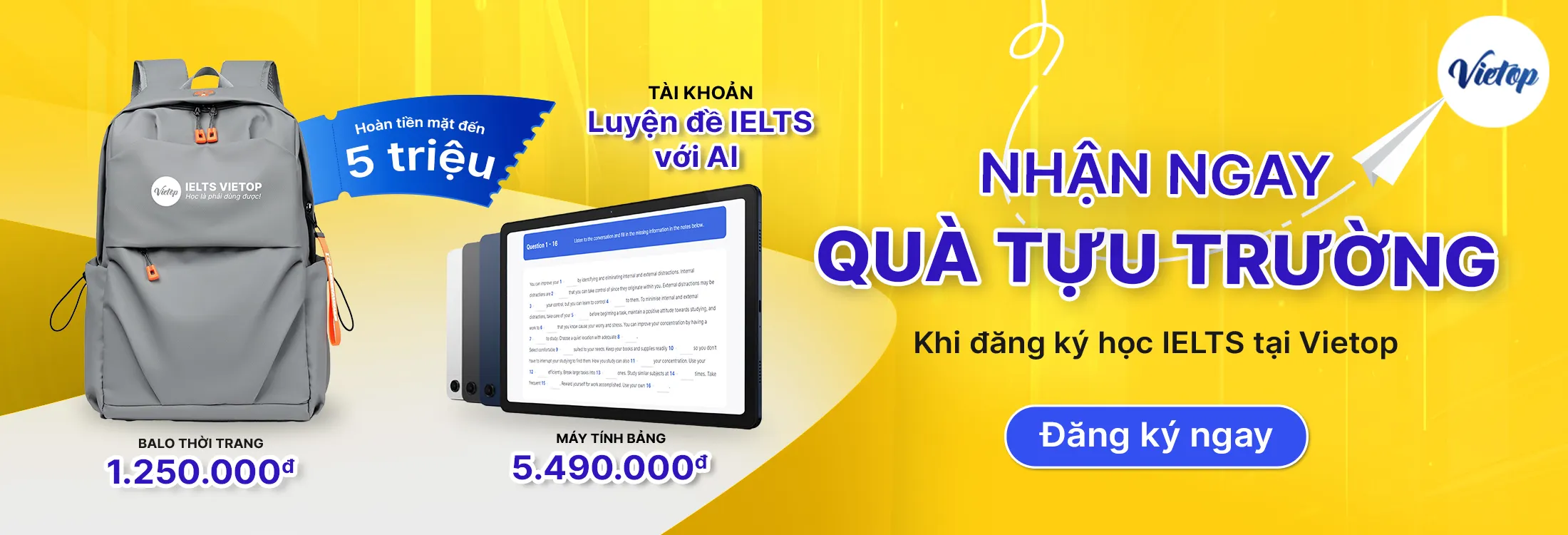 Nhận ngay quà tựu trường