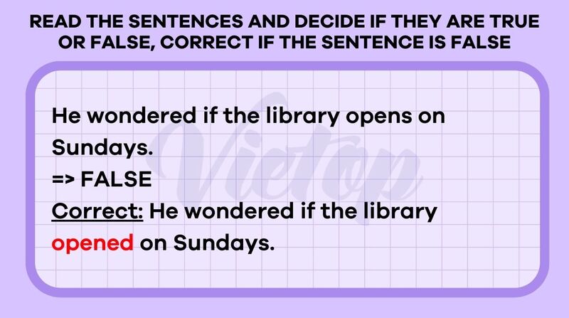 Read the sentences and decide if they are true or false