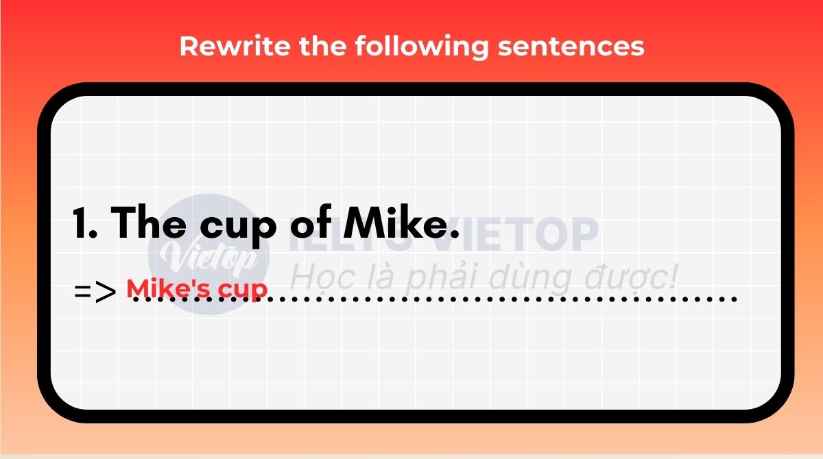 Rewrite the following sentences