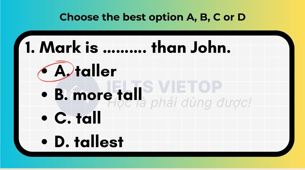 Choose the best option A, B, C or D