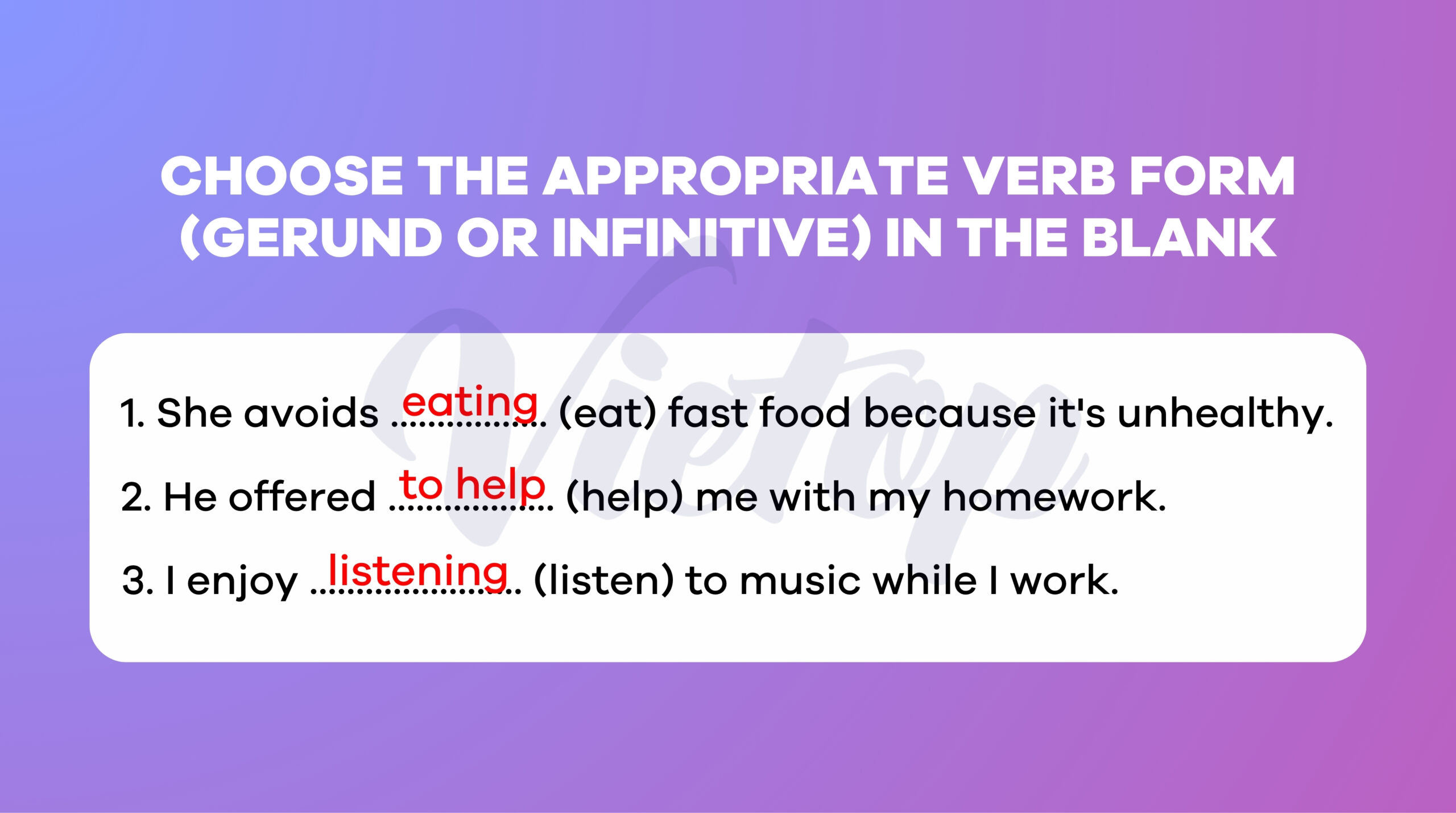 Choose the appropriate verb form