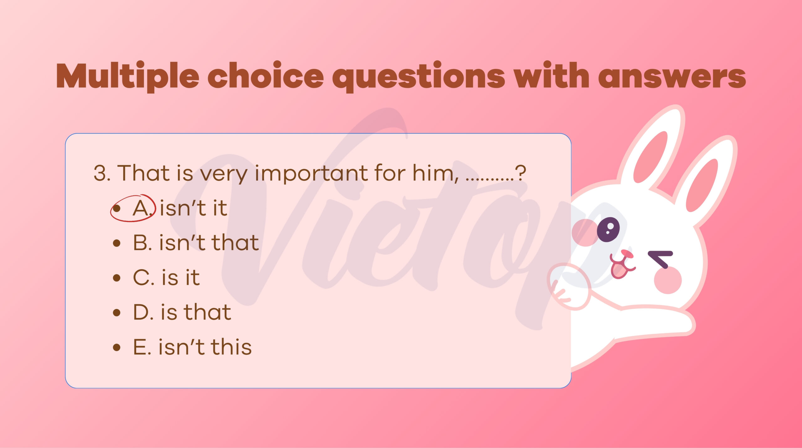 Multiple choice questions