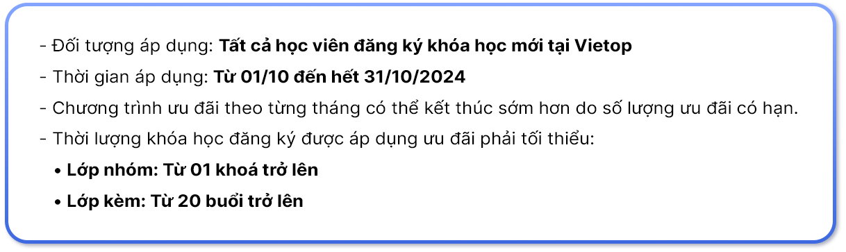 Điều kiện áp dụng chương trình