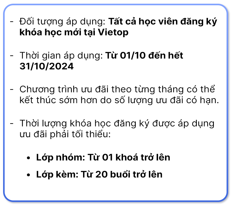 Điều kiện áp dụng chương trình