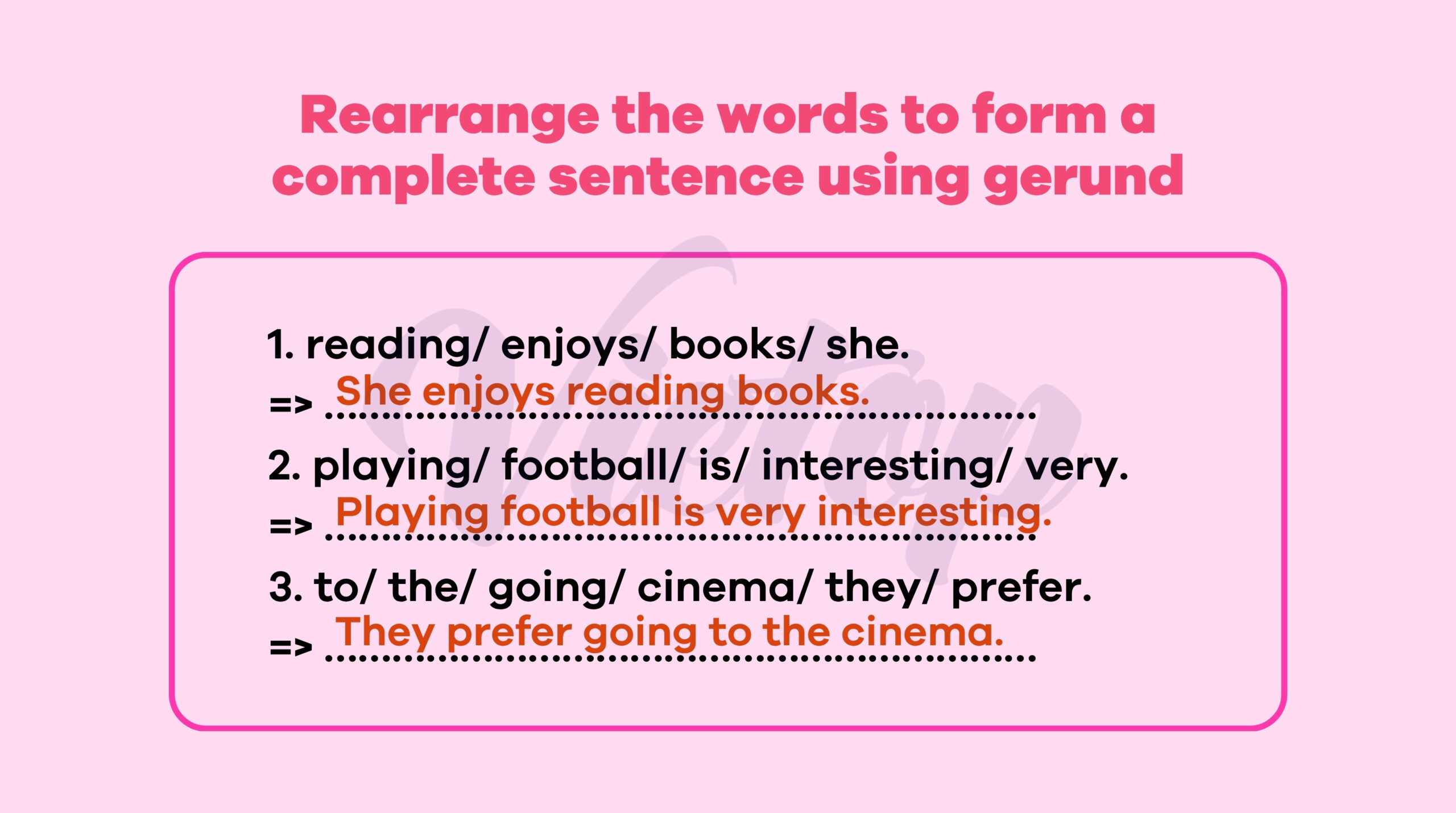 Rearrange the words