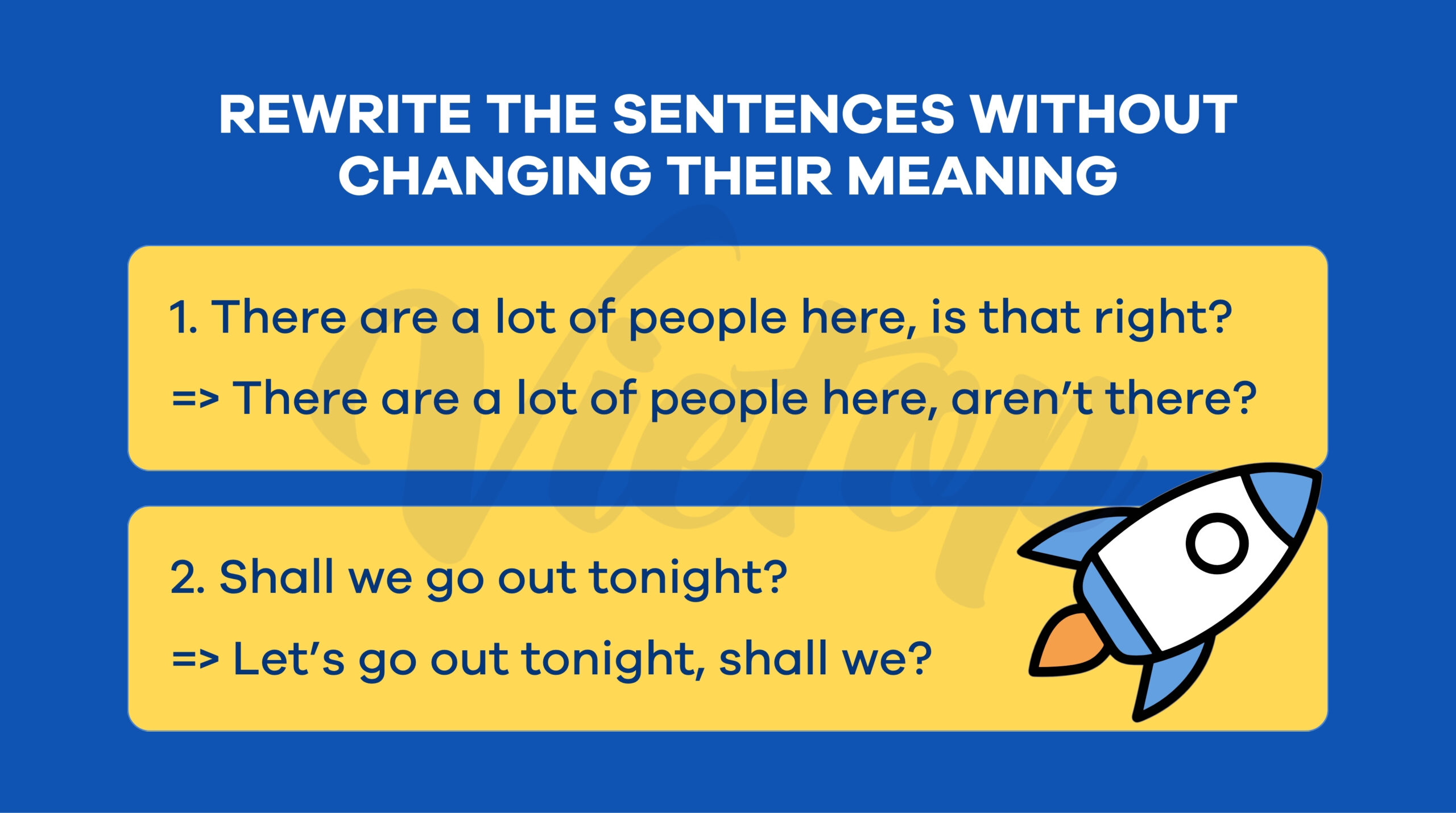 Rewrite the sentences
