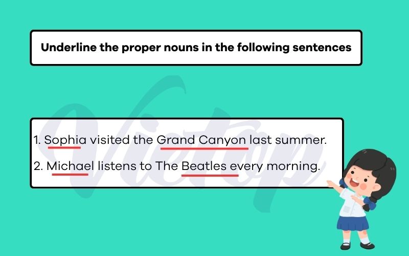 Underline the proper nouns in the following sentences