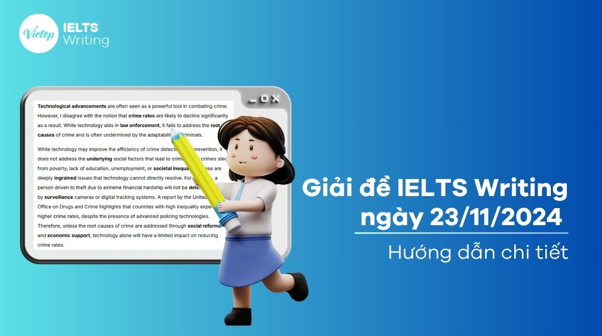 Giải đề IELTS Writing ngày 23/11/2024