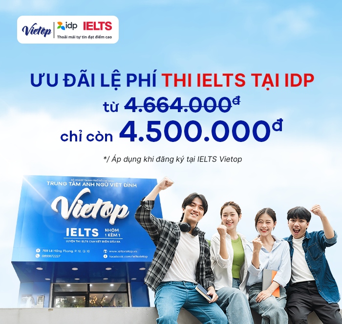 Lệ phí thi IELTS tại IDP