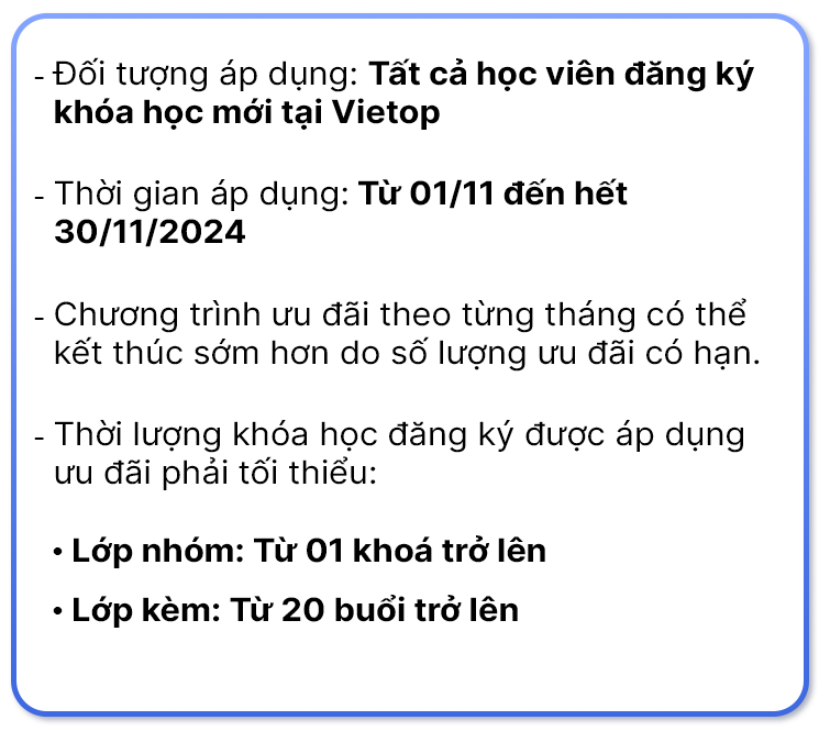 Điều kiện áp dụng chương trình