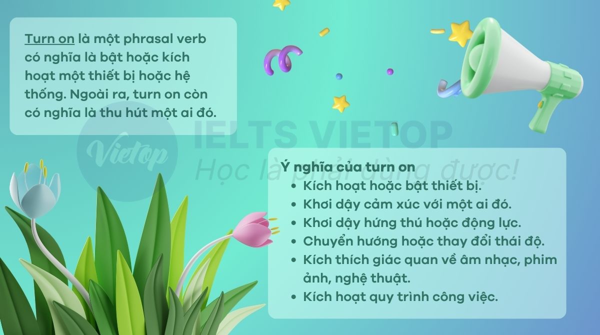 Tổng hợp kiến thức về turn on trong tiếng Anh