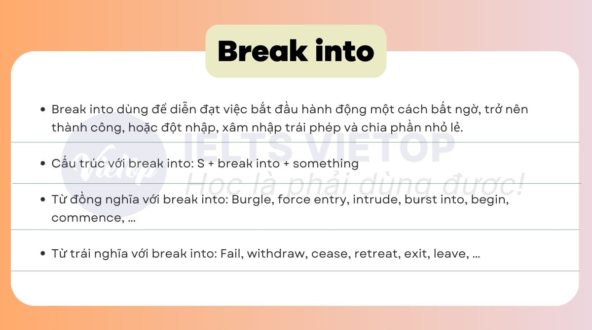 Tổng hợp lý thuyết về break into