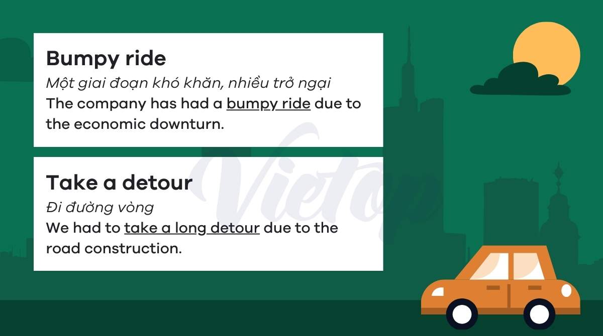 Các idioms chủ đề Transportation