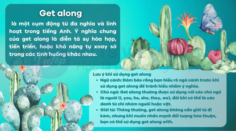 Lưu ý khi sử dụng get along